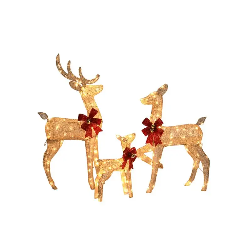 

3pcs 4FT 30V 3.6W Elk Decoration Iron Frame for Courtyard