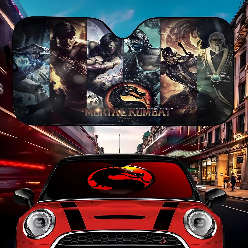 Mortal Kombat ตัวอักษรกระจกรถยนต์พับ Sun Shade COVER BLOCK Reflector แบบพกพา Breathable Anti UV Protector หน้าจอ