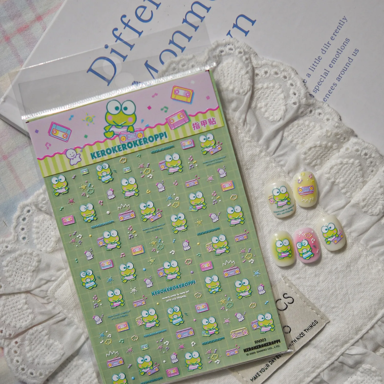 سانريو الرسوم المتحركة ليتل التوأم نجوم Badtz-مارو ملصقات الأظافر مسمار الفن اكسسوارات الكرتون مرحبا كيتي كورومي ملصقات للأظافر #2