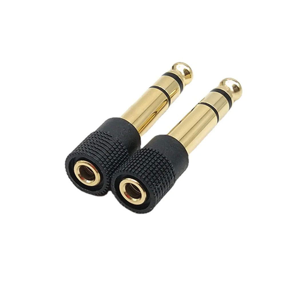 6.35mm To 3.5mm Converters Gold-plated 6.5mm Microphone Connector 1/4\