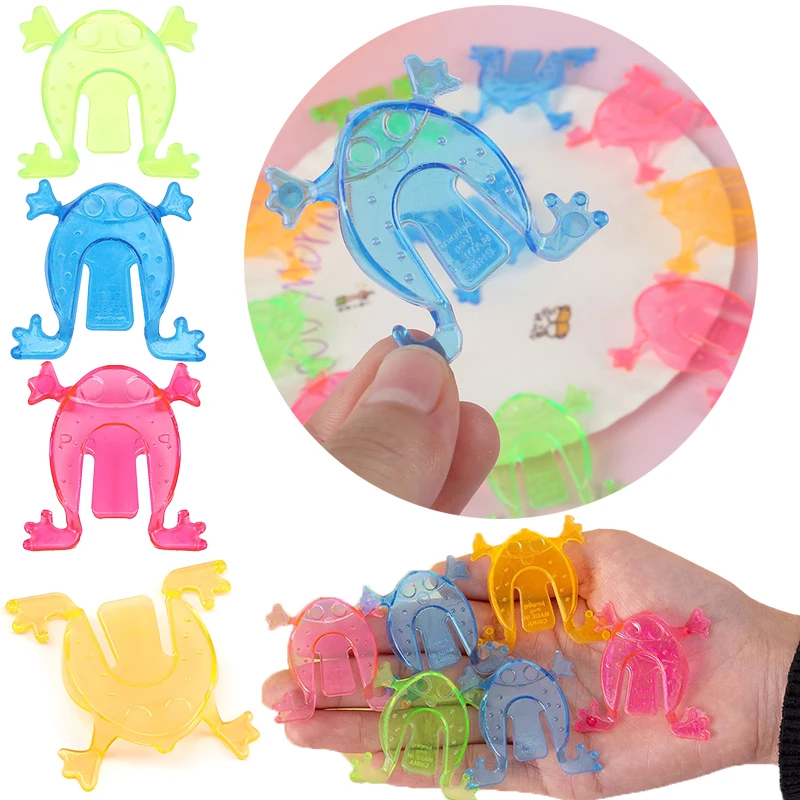 20/40/50PCS Transparent Bouncing Frogs 4.5cm Plastic Colorful Jumping Frogs Game Prizes Party Rewards Office Stress Reliever ZYF