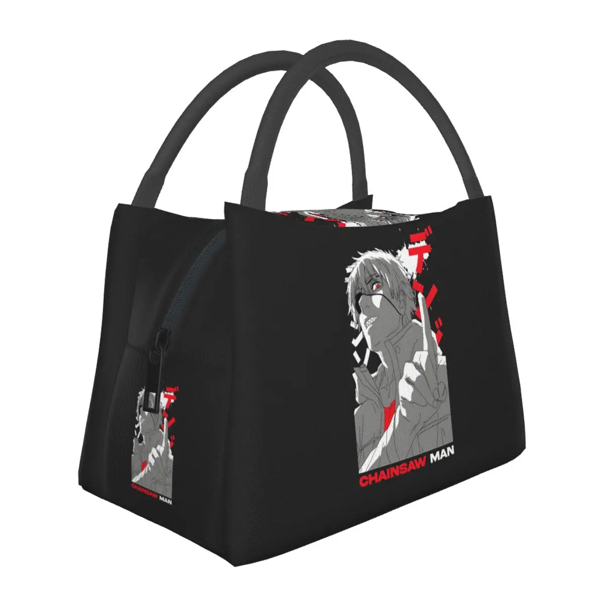 Anime Chainsaw Man Devil Insulated Lunch Bag for School Bento Storage Food Boxes Container Cooler Thermal Lunch Box Tote