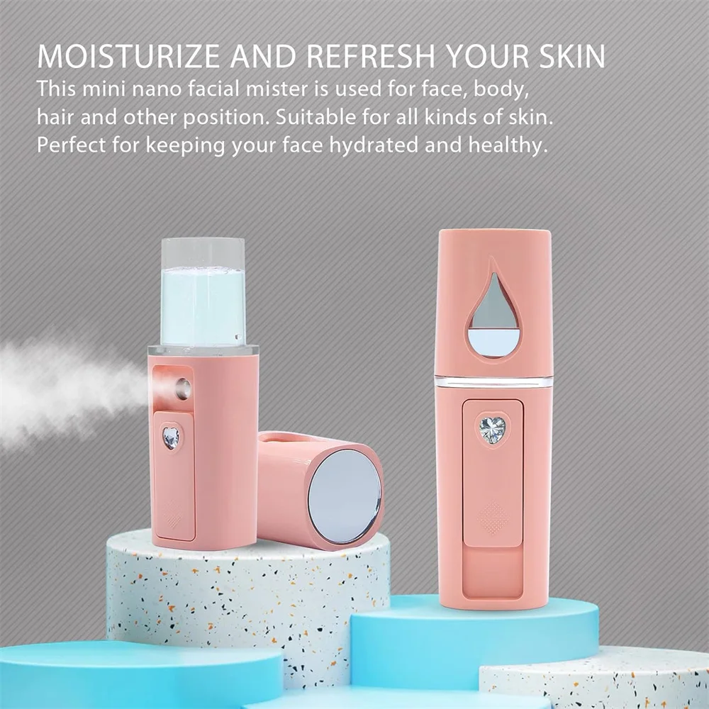 Humidificateur d'air à vapeur pour le visage, pulvérisateur Portable, nébuliseur hydratant, Anti-âge, Mini Nano rides, beauté pour femmes, soins de la peau, 20ml