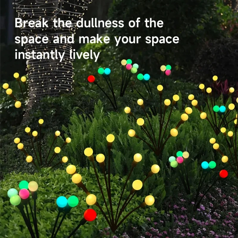 12Pack Outdoor LED Solar Lights Waterproof Starburst Solar Firefly Lights Lawn Lamp Garden Lamp for Path Landscape Decorative