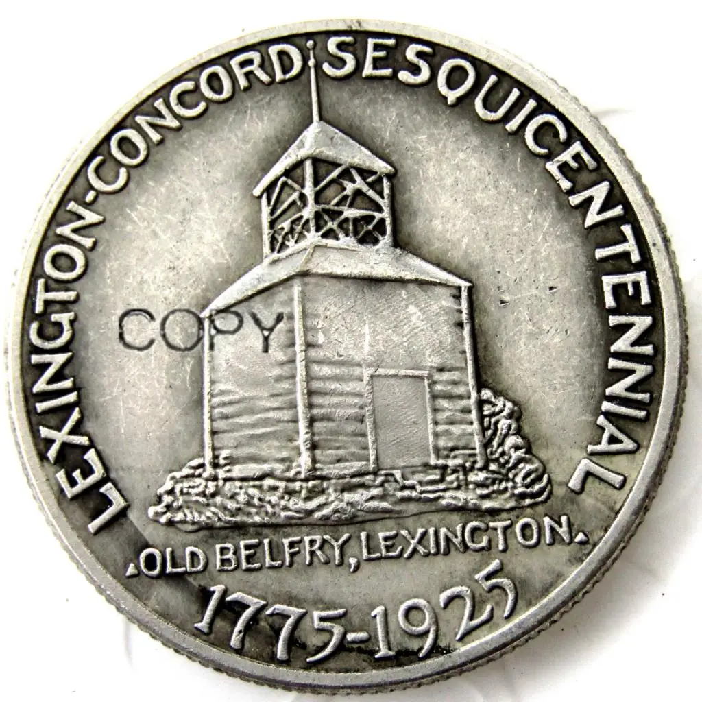 US 1925 Lexington Commemorative Half Dollar Silver Plated Copy Coin