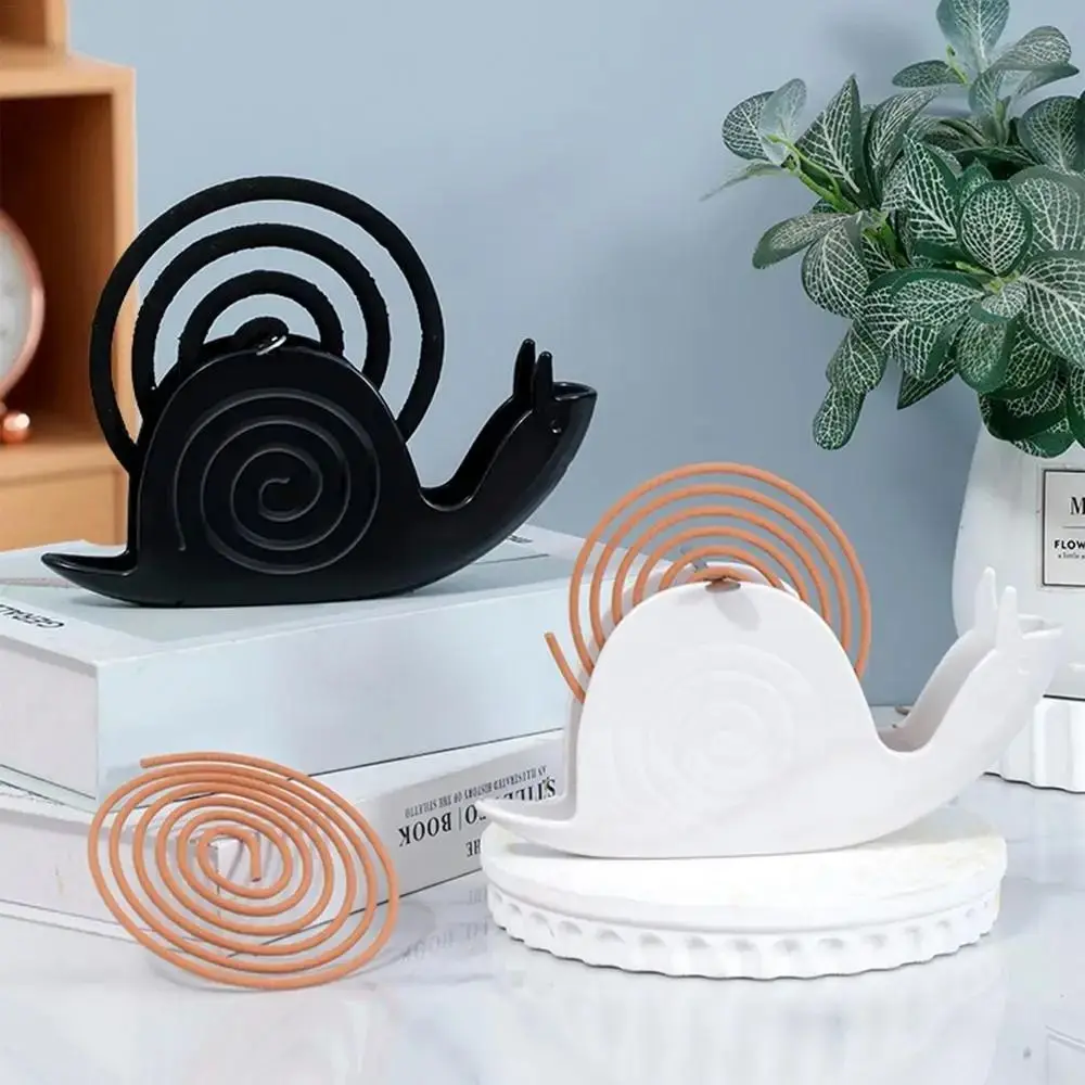Creative PP Mosquito Coil Rack White Black Fireproof Ash Storage Rack Snail Shape Mosquito Coil Tray Household