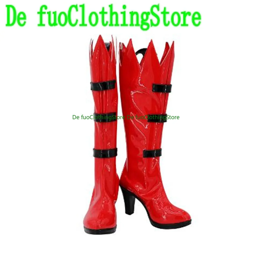 Defuo Game Underfell Papyrus Rode Laarzen Hoge Hak Cosplay Schoenen Game Anime Game Rollenspel Halloween Party Props Schoenen Laarzen