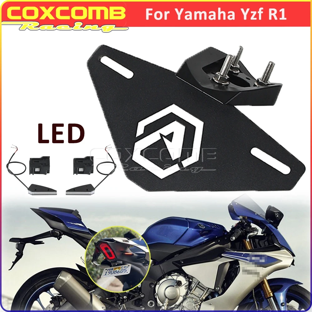 Rear LED Turn Signal Light Motorcycle Steel Tail Tidy Fender Eliminator For Yamaha YZF R1 Weatherproof License Plate Holder Lamp