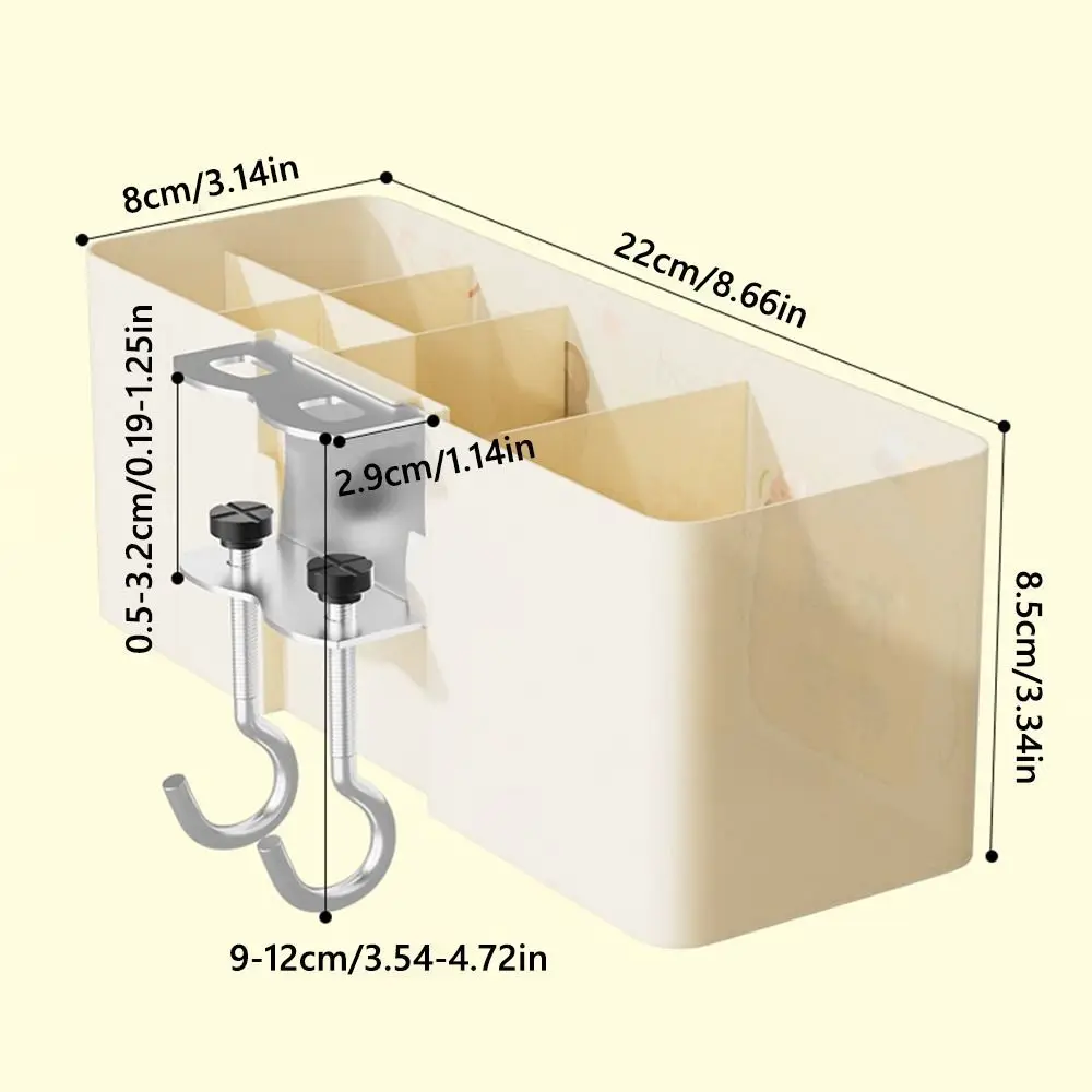 New Hanging Tableside Storage Box Large Capacity With Hooks Storage Rack Cup Holder Desktop
