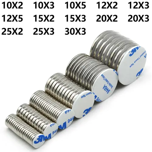 N35 Super Strong Neodymium Magnet Round With double-sided adhesive NdfeB Powerful Permanent Magnetic imanes Refrigerator Magnets