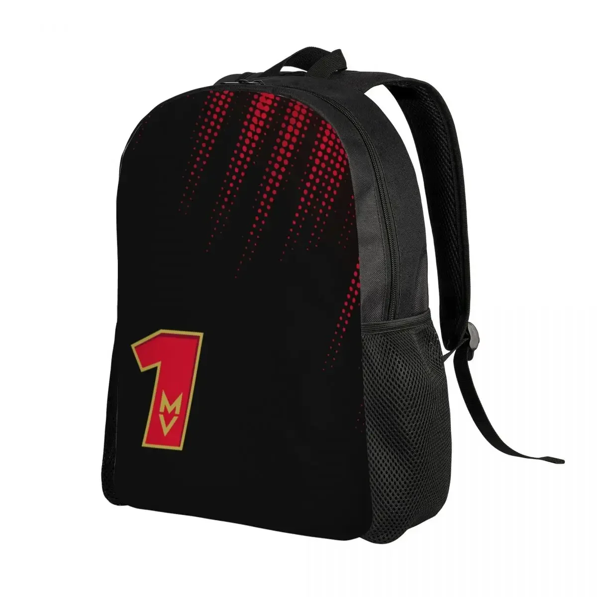 مخصص ماكس رقم 1 سباق السيارات سائق على ظهره للنساء الرجال مقاوم للماء حقيبة مدرسية جامعية طباعة Bookbags