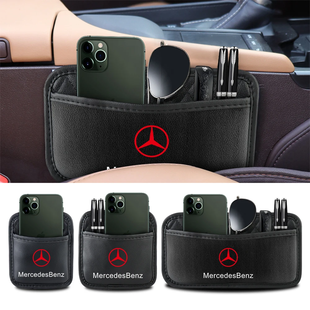 black Car Organizer Bag Soft Felt Anti Slip Storage Tool accessories For Mercedes Benz AMG C E S-Class W212 CLA W222 GLA W176