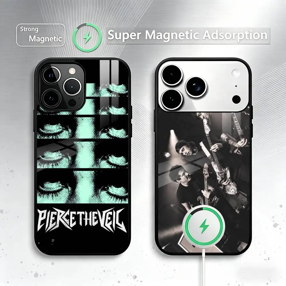 

Pierce the Veils Phone Case For iPhone17,16,15,14,13,12,11 Plus,Pro Magnetic with Magsafe Wireless Charging