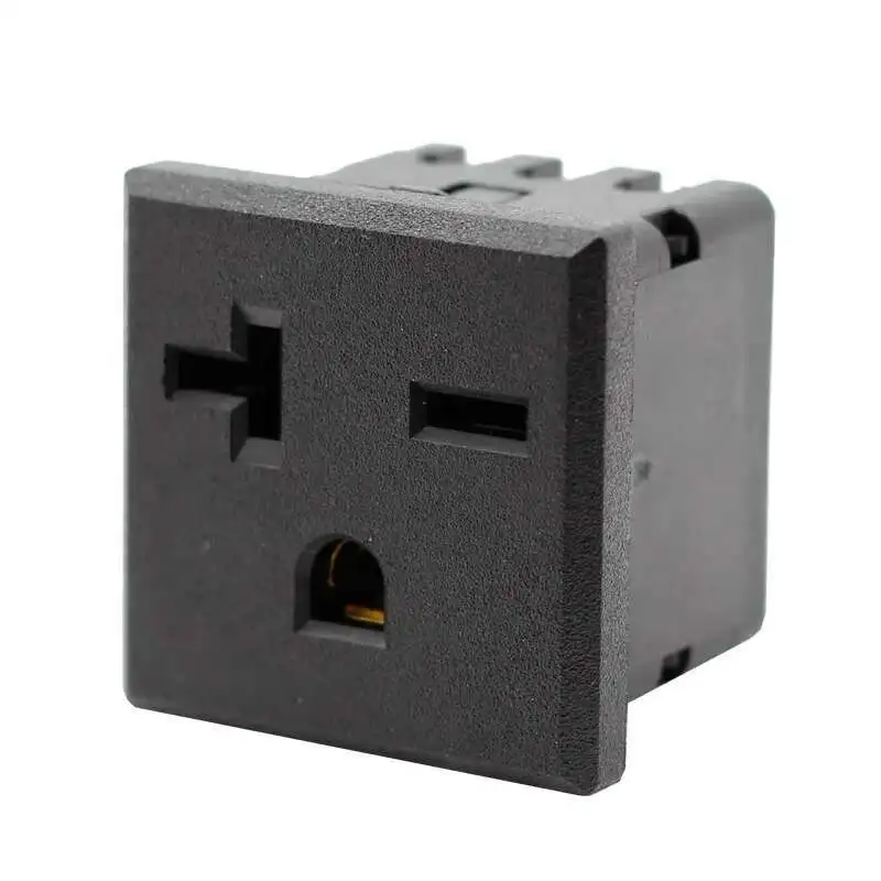 Black 125VAC 250VAC 20A 250V US AC NEMA 6-20R Snap In Receptacle Power Socket