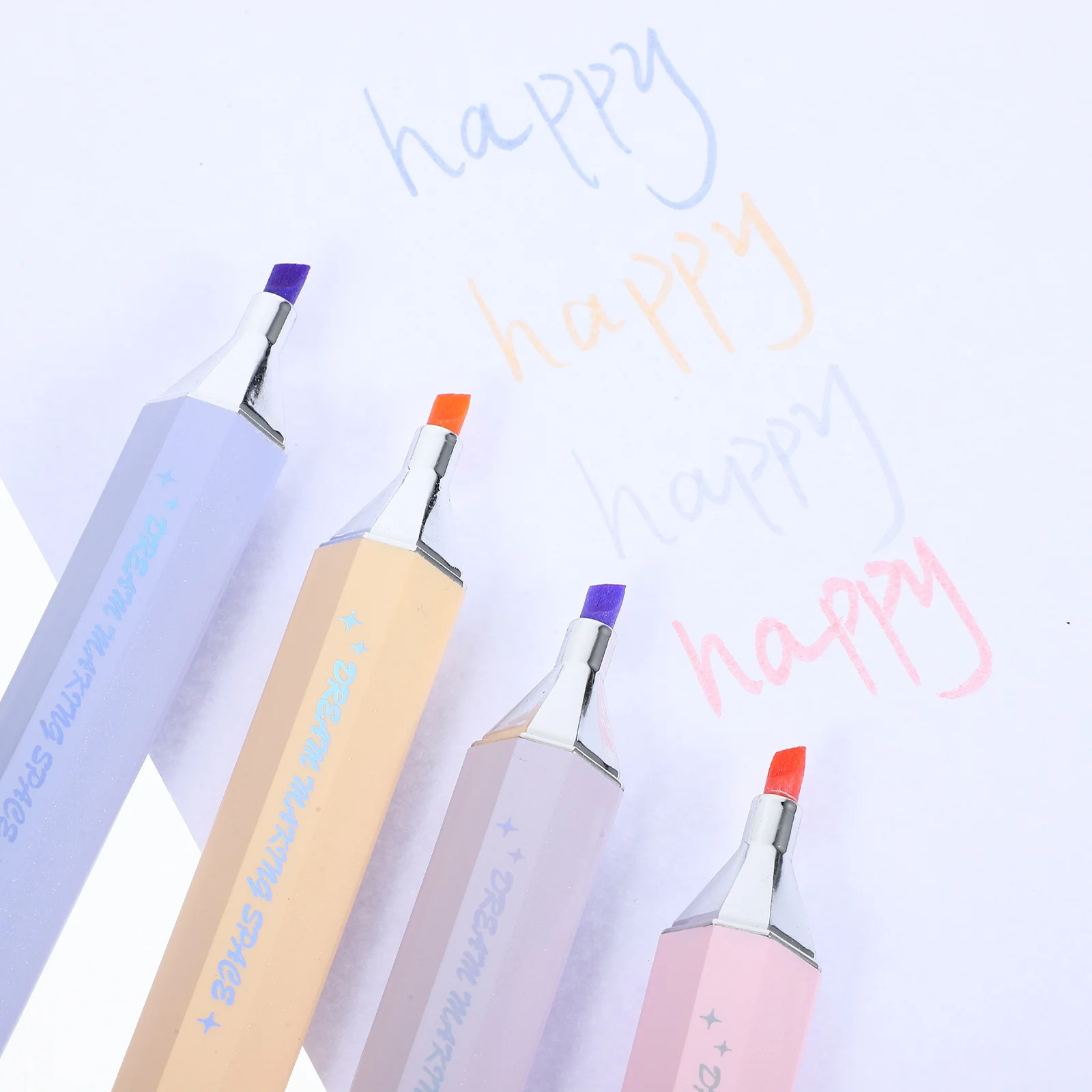 4pcs Soft Tip Highlighter Pens Comfortable Grip Extra-Smooth Writing Leak-Proof For Study Note Marking Journal Bible Book
