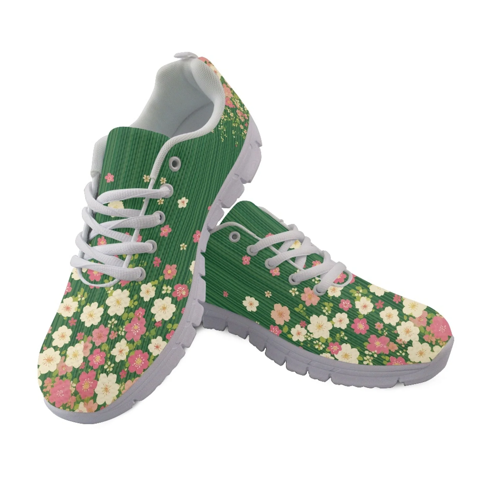 Coloranimal Flowers Striped Low Top Walking Shoes for Men Mesh & EVA Sole Tennis Running Shoes 2026 New