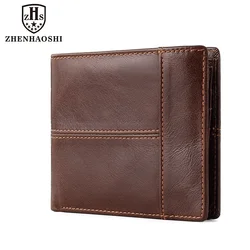 Men's Wallet RFID-shielded Leather bifold Wallet Men's Extra capacity Men's wallet Leather bifold credit card ultra-thin wallet