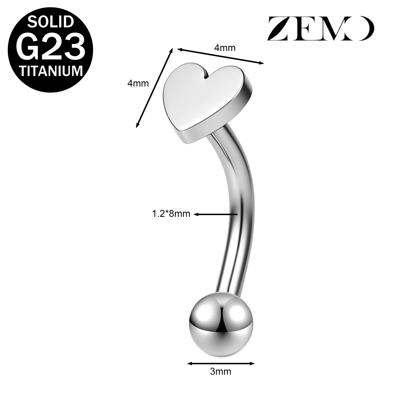 16G Titanium Eyebrow Ring with Star Zircon Earring