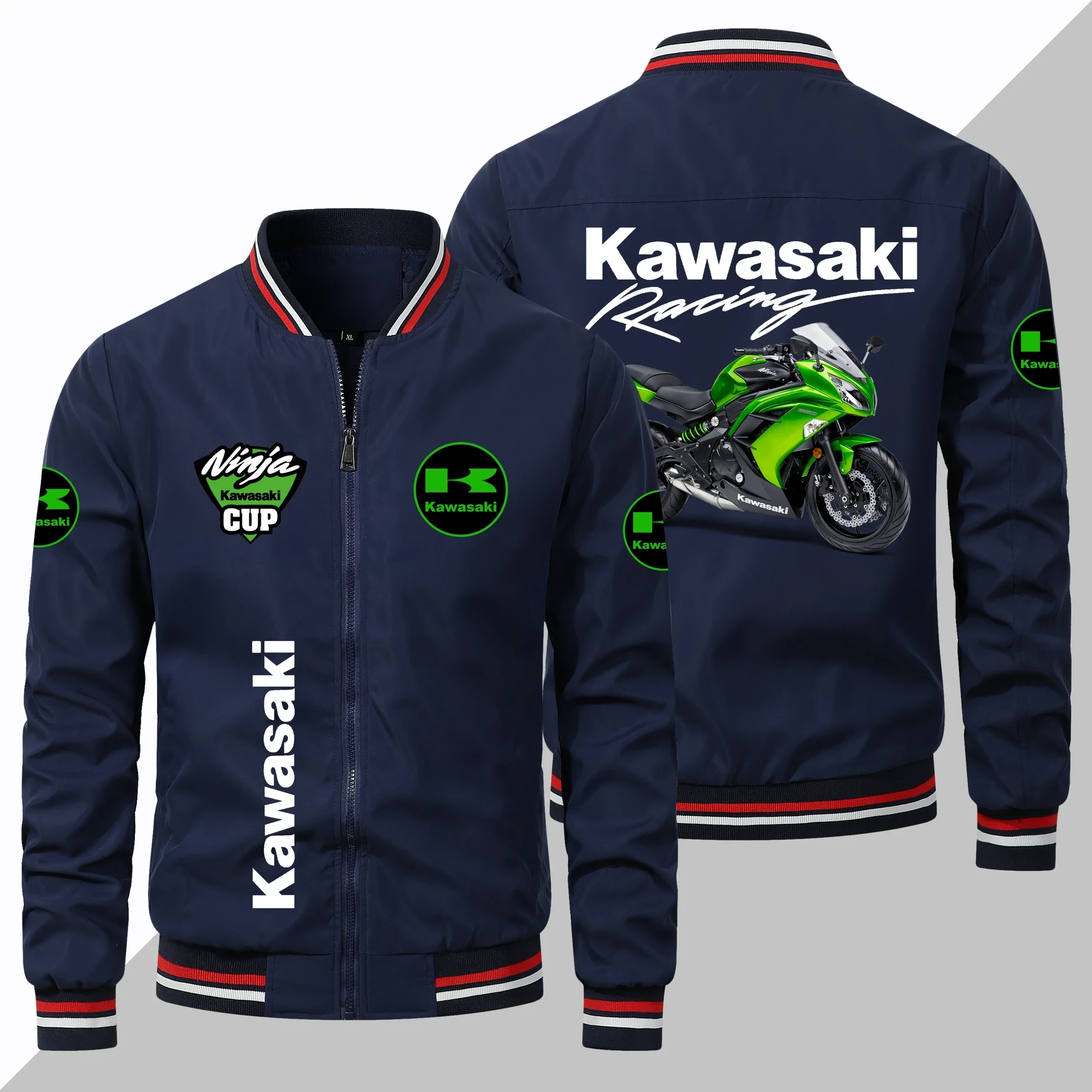 2024 Men\'s Jacket Leisure Harajuku Racing Team Club Customized Clothing Coat Motorcycle Racing Jacket Kawasaki Sportswear