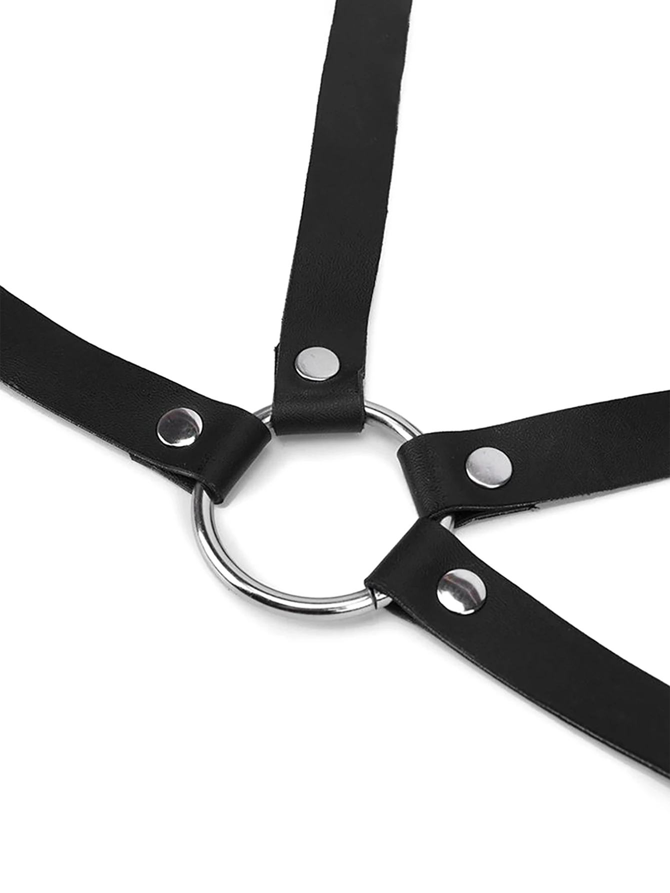 قلادة وأشرطة جلدية سوداء قابلة للتعديل وملابس داخلية - حمالة صدر متعددة الاستخدامات للملابس الداخلية والملابس والملابس التنكرية.