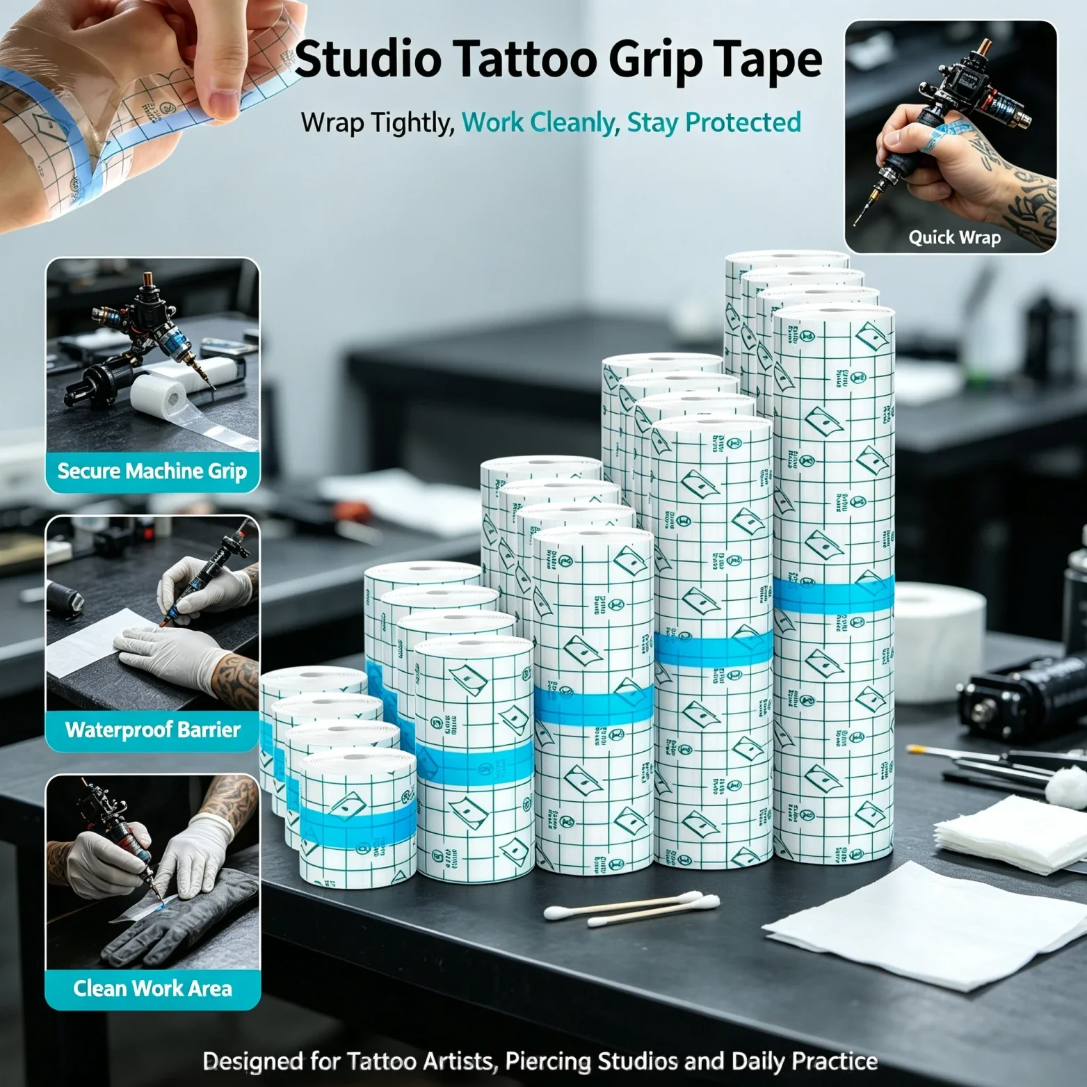 10/5/2M Waterproof Tattoo Film PU Tape Aftercare Protective Skin Healing Tattoo Adhesive Repairing Bandages Tattoo Accessories