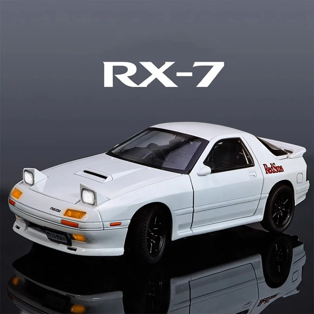 1:24 RX7-FC Mitsubishi EVO9 juguetes de aleación modelos de coches fundido a presión con luz de sonido extraíble modelo vehículo en miniatura para regalos de niños