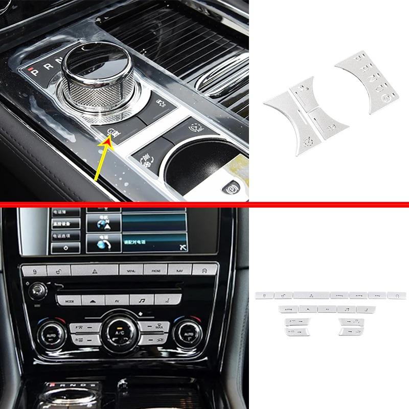 

For Jaguar XJ 2010-2019 Interior Central Control Multimedia Button Sticker Gear Shift Stickers Car Modification Accessories