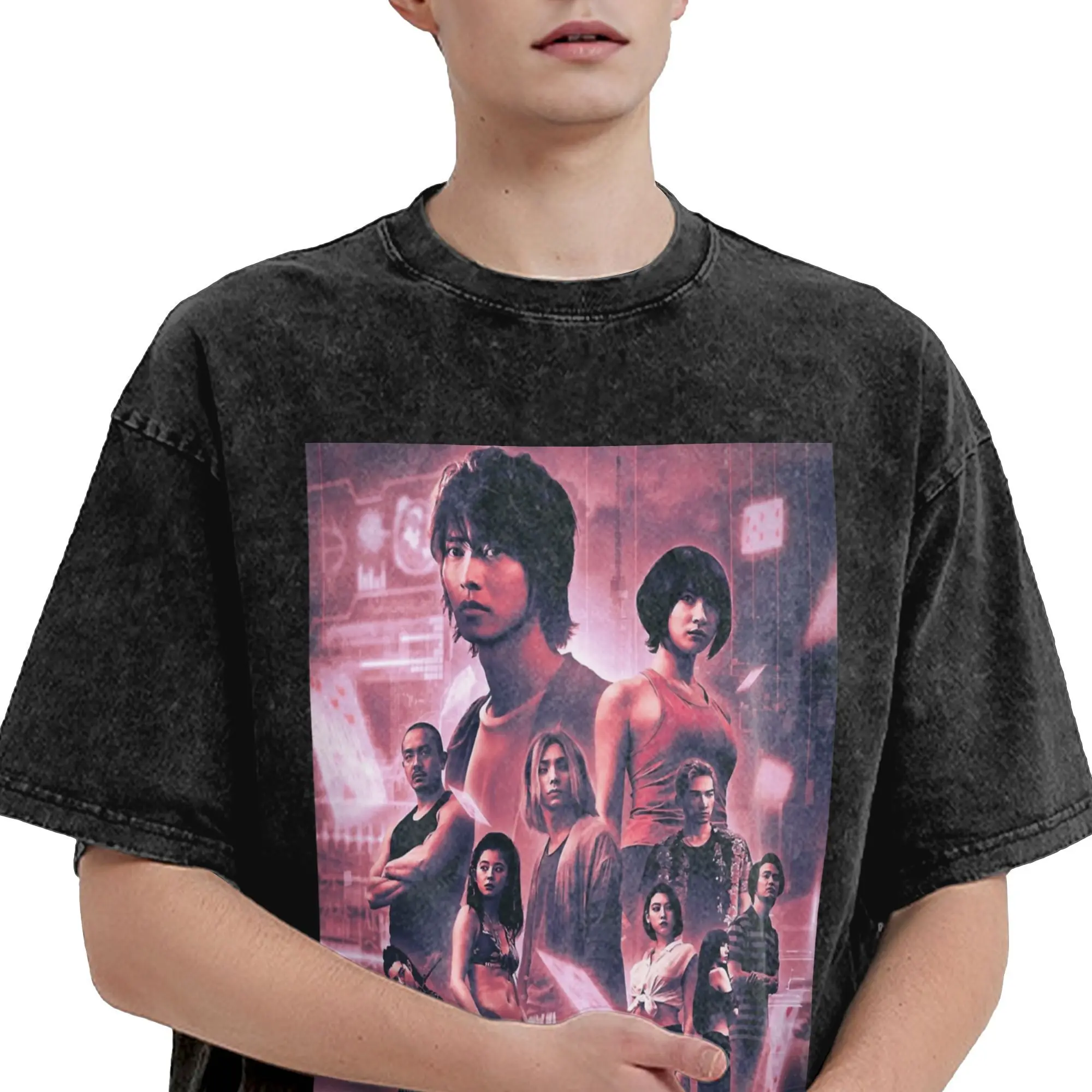 Alice Borderlands  T Shirts Men Pure Cotton Fashion for Male T-Shirt Crewneck  Tee Shirt Short Sleeve Tops Plus Size