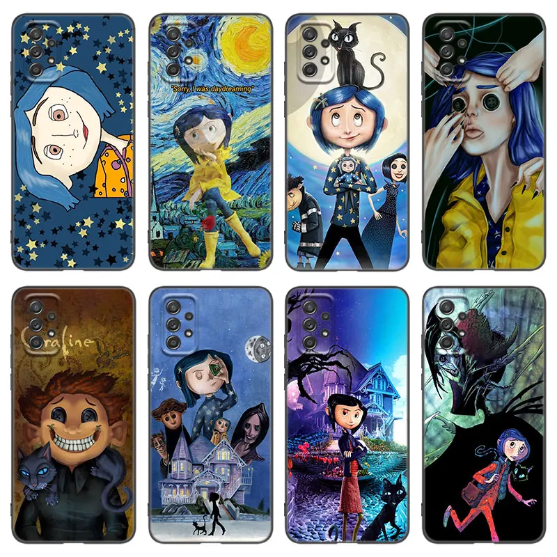 C-Coraline And Magic Door Phone Case For Samsung A13 A22 A24 A32 4G A33 A34 A35 A52S A53 A54 A55 A73 5G A06 A12 A14 A15 A23 A51