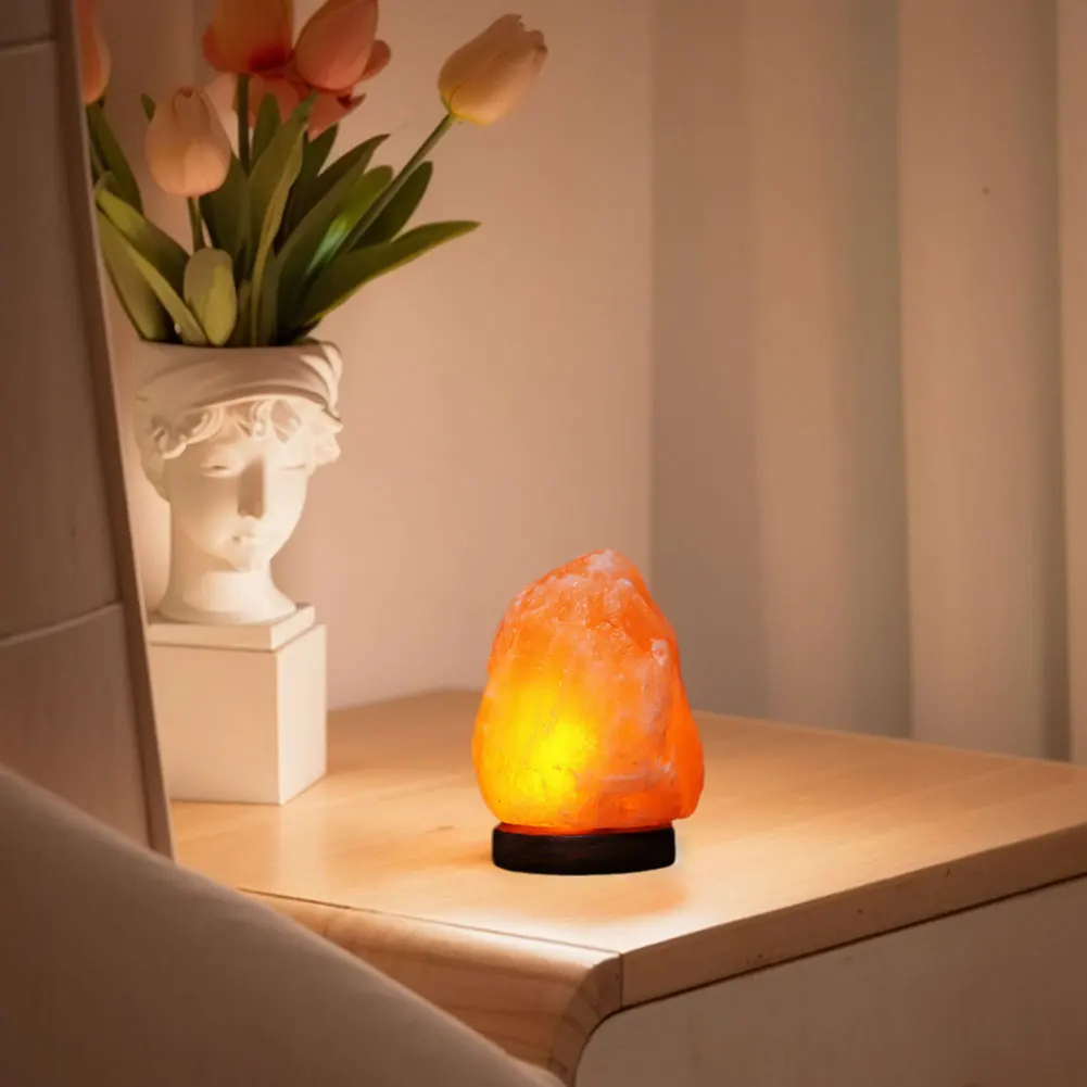 Himalayan Salt Lamp Crystal Salt Rock Lamp with Base Crystal Salt Light LED Atmosphere Lamp Home Bedroom Decoration