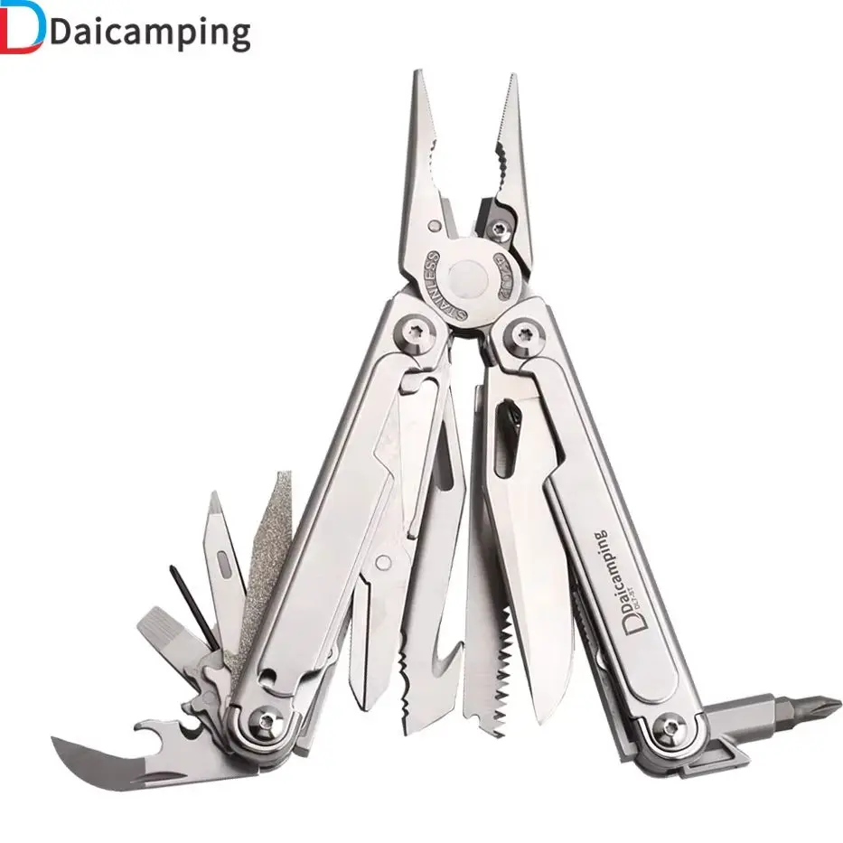 Daicamping DL7 Titan G10 Edelstahlgriff Outdoor Camping Multifunktionswerkzeug-Set EDC Multitool Zange Handwerkzeug Klappmesser
