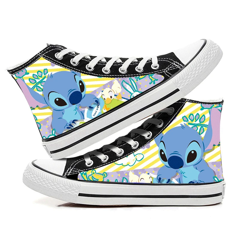 Lilo & Stitch Canvas Shoes Cute Cartoon Little Monster Pattern Shoes Fashion Casual Sports High Top Canvas Shoes