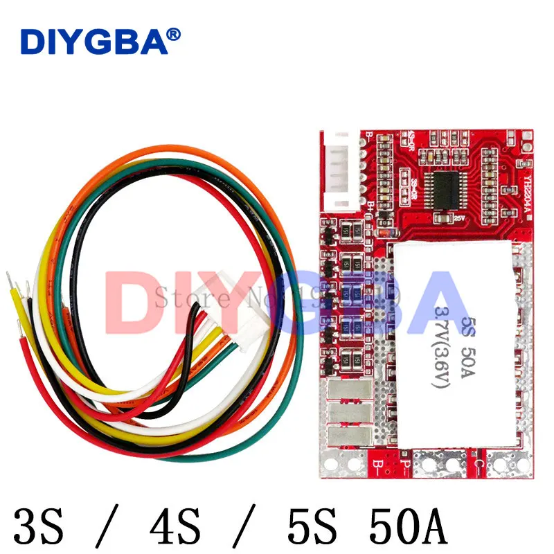 Płyta 4S 3S 5S 50A BMS/55A 3.7V płyta zabezpieczająca baterię litową/3.2V fosforan żelaza/LiFePO4 płyta BMS z balansem