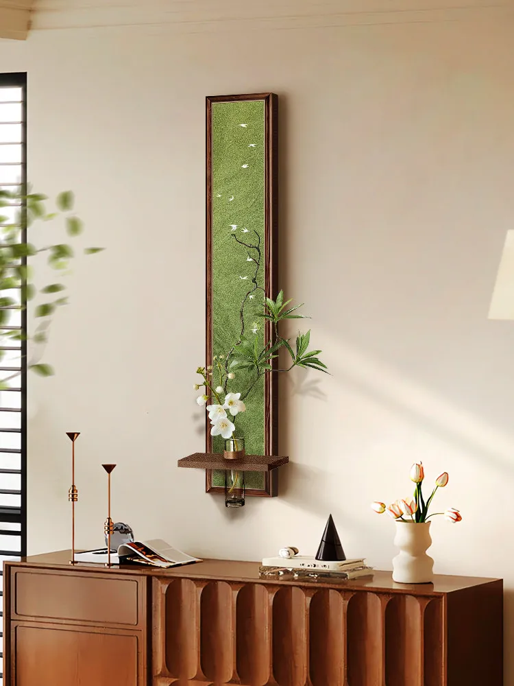 Medieval style living room decorative painting hydroponic plant sandstone three-dimensional porch hanging painting background