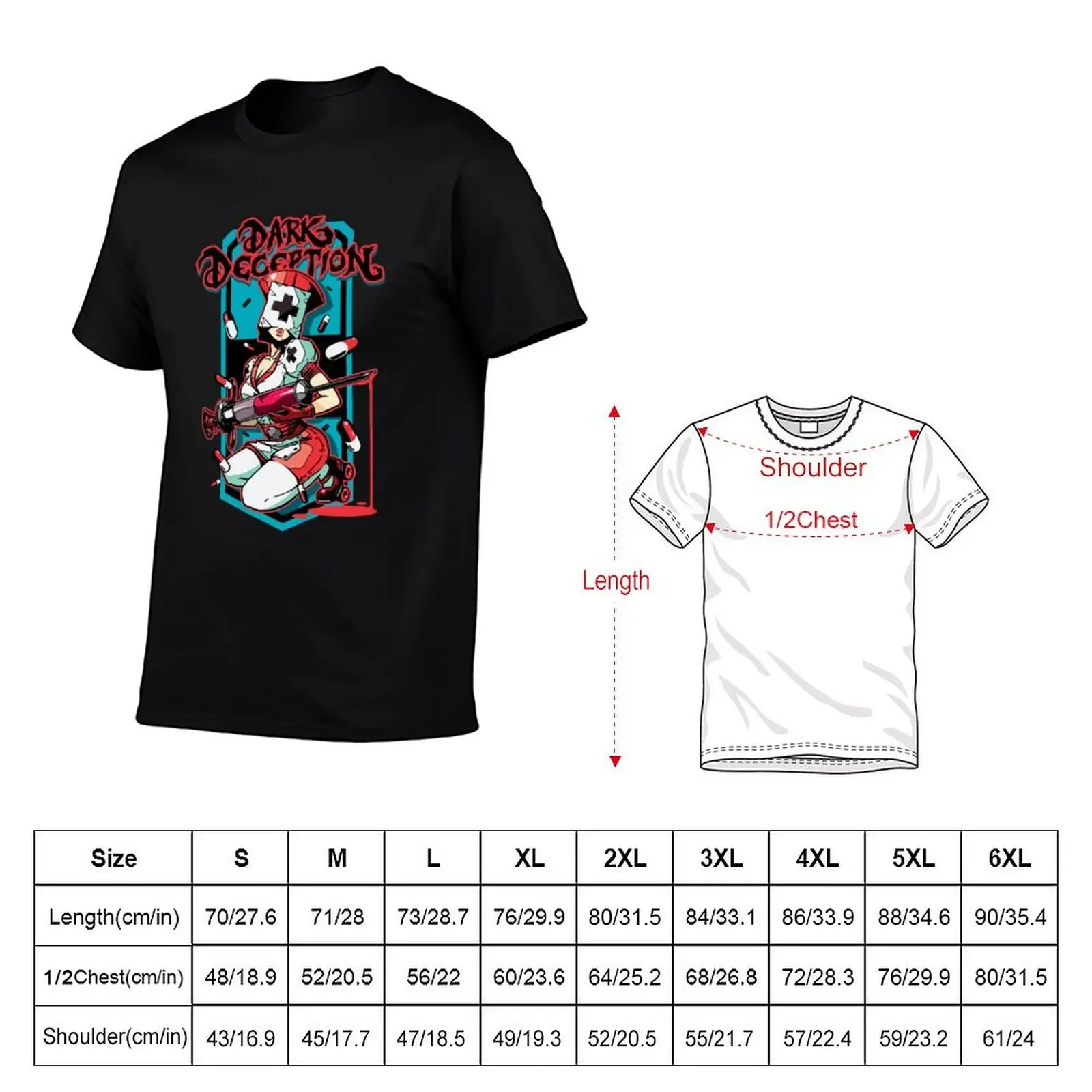 Dark Deception Nurse T-Shirt anime t shirts tops men workout shirt