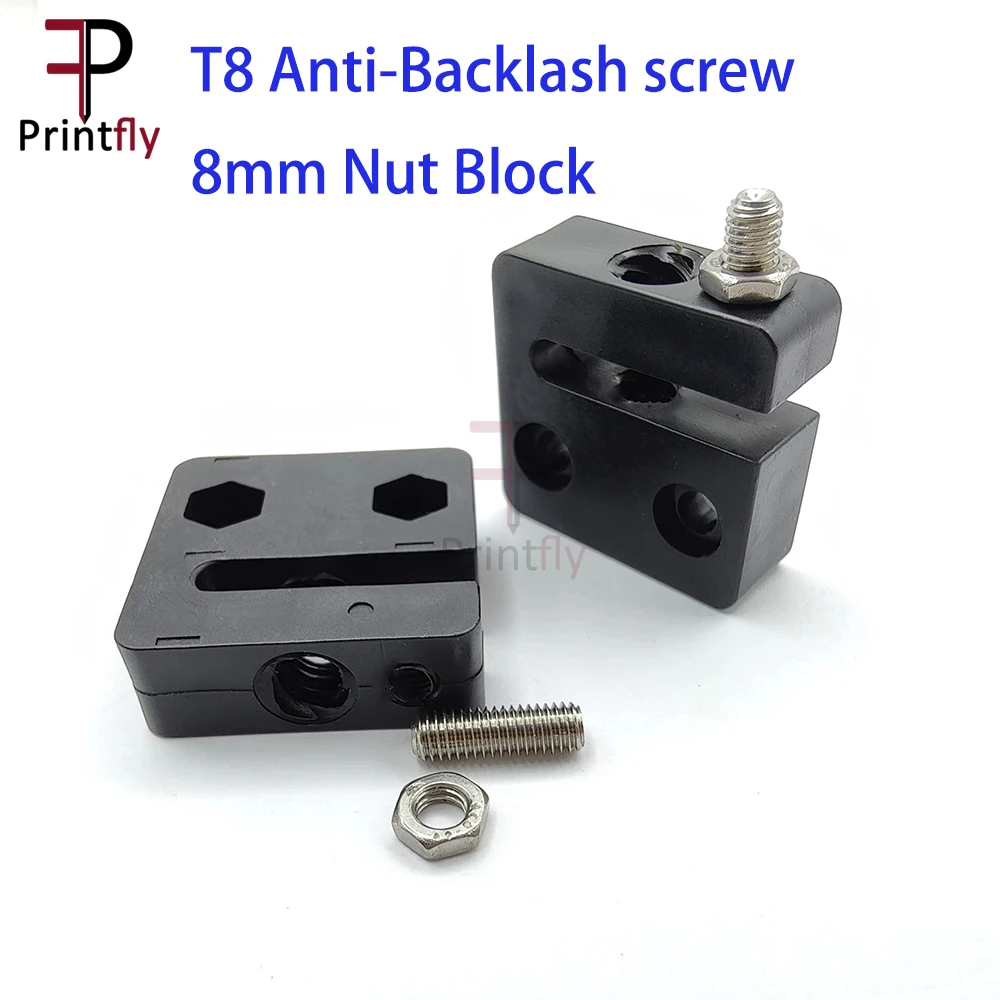 Accesorios para impresora 3D tipo T Openbuilds, tornillo antiretroceso T8, tuerca de 8mm, bloque de paso de 2mm, plomo de 2mm, 4mm, 8mm, POM