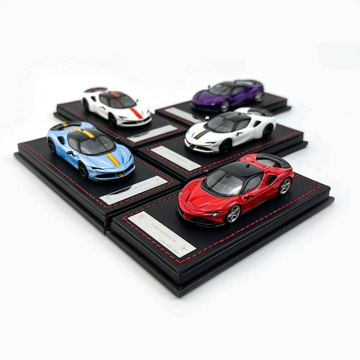 뉴 스팟 U2 1:64 페라리 SF90 SF90XX 스트라달레 레진 자동차 모델 컬렉션 장식품 선물