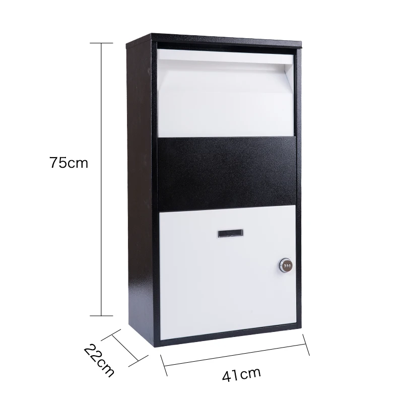 Domestic galvanized steel mailbox, modern design, outdoor mailbox with observation room
