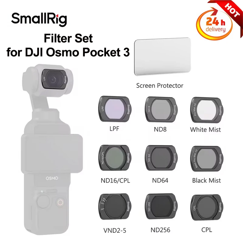 

SmallRig для Osmo Pocket 3 Магнитный/ND64 /ND256 фильтр, черный/белый мягкий фильтр CPL фильтр УФ-защита для глаз 4774/4775/4776