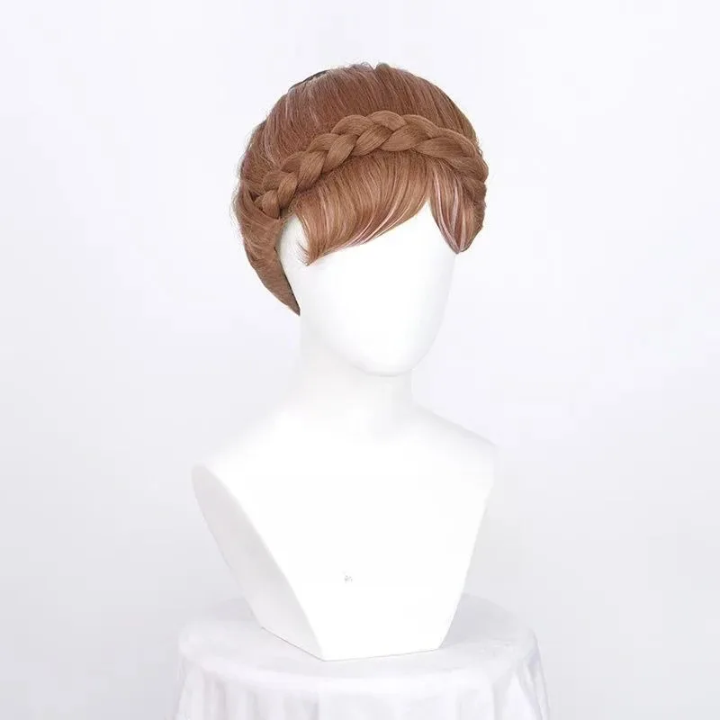 CyPrincess آنا شعر مستعار تأثيري الاصطناعية كعكة تصفيفة الشعر شعر مستعار قصير أنيمي Coser لطيف فتاة ألياف مقاومة للحرارة شعر مستعار هالوين استخدام الحفلات #2