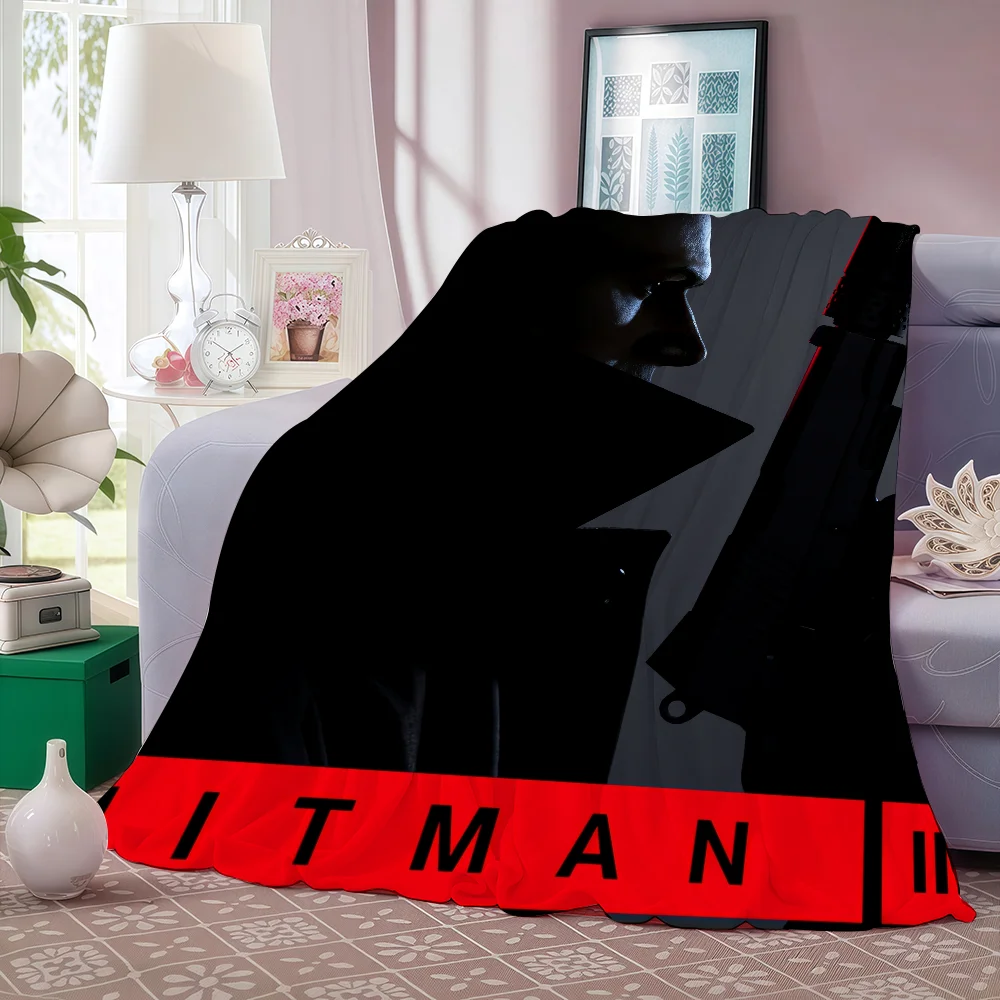Game A-Agent 47 Hitman Blanket Warm And Soft Suitable For Bedroom Living Room Sofa Bed Office Travel Camping view 6