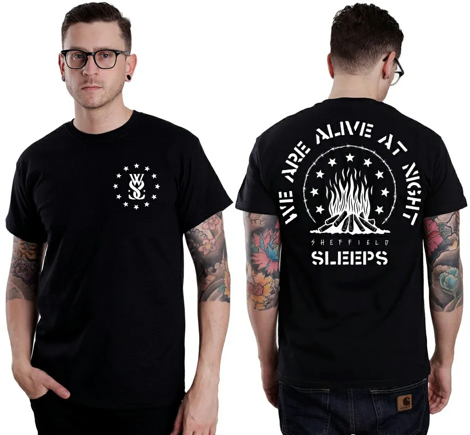 Neues Spot British Metalcore Class Bully WHILE SHE SLEEPS Offizielles T-Shirt ALIVE Schwarz