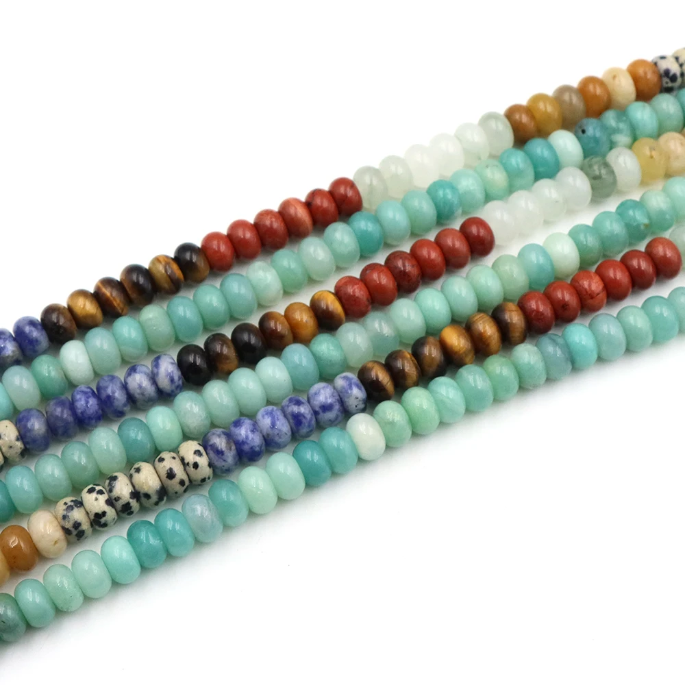 5x8mm Natural Stones Crystal Wheel Flat Bead Handmade DIY Gift Hanging Keychain Bead Braided Rope Bracelet Necklaces Accessories