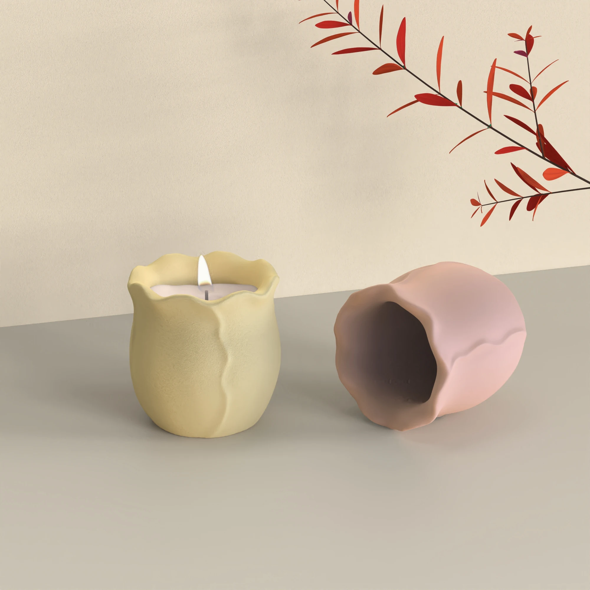 Rose Shape Candle Jar Silicone Molds Concrete Small Flowerpot Plaster Flower Candle Holder Cement Mold Pen Holder Concrete Molds