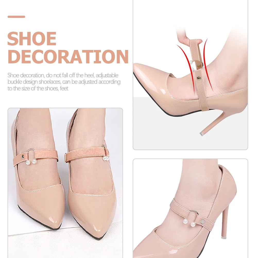 3쌍의 분실 방지 조절 가능한 하이힐 스트랩 여성용 신발용 내구성 있는 교체용 고정 밴드 일상 사용용 힐 스트랩