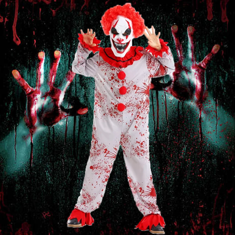 Disfraces de Payaso de Halloween para Adultos, Trajes de Payaso Malvado y Aterrador, Disfraces de Payaso Asesino para Hombres, Disfraz de Joker para Desfile de Halloween