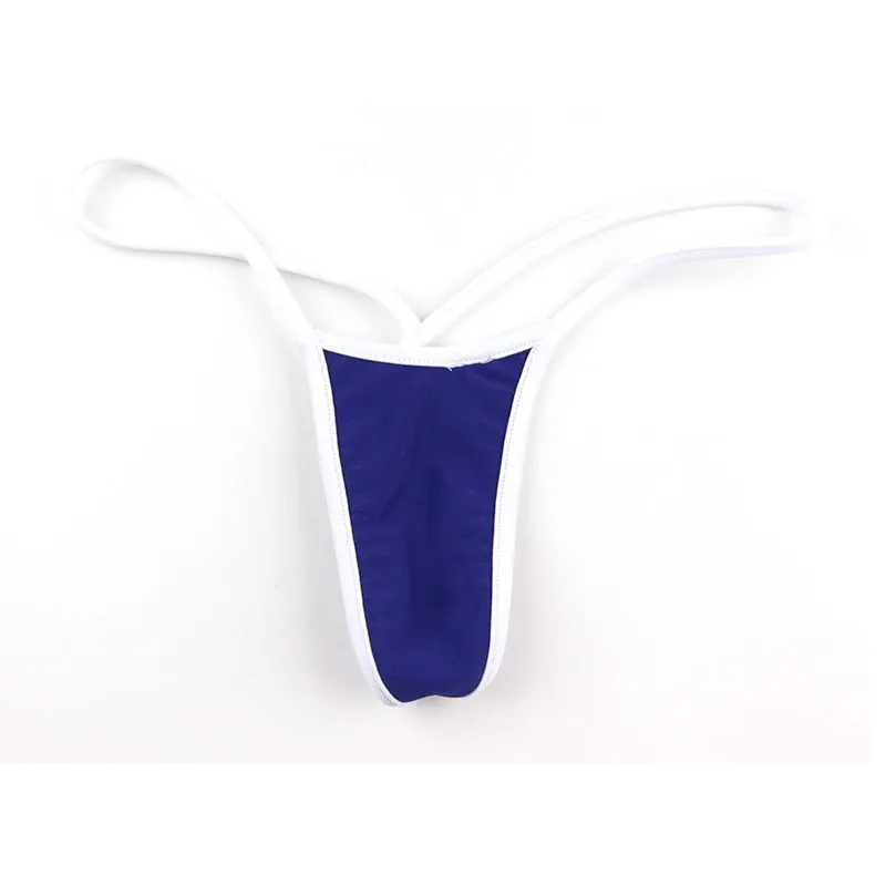 Women's Contrast Color Ice Silk G-String Thong Low Waist Thin Strap Stretch Breathable Underwear