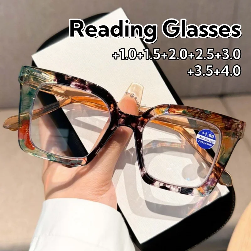

Classic Multi-color Versatile and Fashionable Large-framed Reading Glasses HD Blue Light Blocking Eyeglasses +1.0 To +4.0