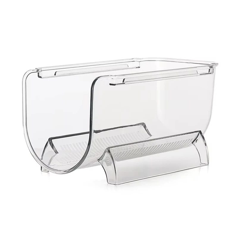 DT39 4 Pack Stackable Refrigerator Wine Bottle Holder, Beverage Organizer Stand Champagne Storage Box Wine Rack for Kitchen