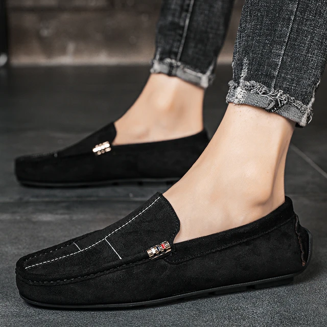 Red suede shops casual slip on